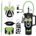 Accessories set for Stanley cup including bead strap, bow keychain, and straw topper. - Picture 20