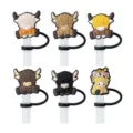 Silicone Highland cow straw cover variant, cute straw topper cap for 30/40oz tumblers. - 8mm Silicone / Style 8