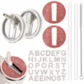 40oz Tumbler DIY Lid Set with Rhinestone Alphabet Letter Stickers Red Bling Cup Accessories - Combination 3