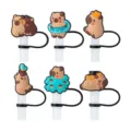 Set di copripaglia in silicone Capybara carino, cappuccio per cannuccia per tazze. - Stile 1