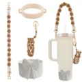 Handmade woven water cup strap silicone boot and bowknot decoration for Stanley cup accessories - Style 7