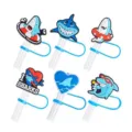 Set di copri-cannuccia in silicone con squalo simpatici tappi riutilizzabili per tazze. - Stile 12
