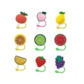 Süße Frucht Silikon Strohhalm Abdeckungen Set, wiederverwendbare Staubschutzkappe, 9 Stk. - Stil 13