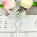 Cute acrylic angel wings turtle straw topper dustproof cover for your daily drinks use. - Image 41