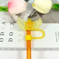 Cute acrylic winged straw cover cartoon creative dustproof cap for drinking straws variant - Image 44