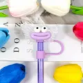 Cute cartoon straw topper with funny eyes and wings, perfect for reusable straws decoration. - Figure 53