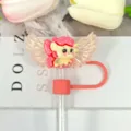 Cute winged pony silicone straw cover creative acrylic dust proof cap for daily use - Figure 55