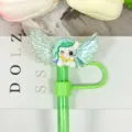 Cute cartoon acrylic wing straw topper dust cap variant, creative sparkling cup accessory. - Figure 57