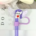 Cute cartoon winged unicorn straw cover cute dust-proof cap for daily drink cups variant - Figure 59