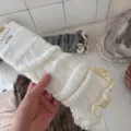 Knit leg warmers winter sweet lace y2k style warm boot cuffs casual stylish white fashion - One Size / White