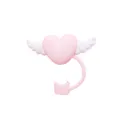 Simpatico copri cannuccia silicone cuore rosa ali angelo tappo antipolvere tazza carina - 10mm / Cuore Rosa Ali 10mm