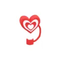 Tappo per Cannuccia in Silicone Cuore Rosso Bianco Copertura Antipolvere San Valentino - 10mm / Cuore Bicolore 10mm
