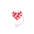 Copertura per cannuccia in silicone rosa cuore labbra tappo antipolvere tazze - 10mm / Cuore Rosa Labbra 10mm