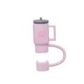 Cute pink silicone straw cover mini cup topper with flower design dust-proof reusable accessory - Cup Shape / 10mm / Light Pink