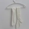 White slouch socks long stockings casual breathable thin spring summer hosiery style - Cream