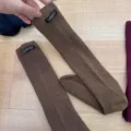 Korean style solid color knit calf socks with letter patch casual autumn winter long socks - One Size / Brown Coffee