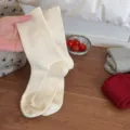 Solid color ribbed mid-tube socks, versatile Korean style casual cotton long socks for women. - One Size / Beige