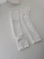 White lace vintage leg warmers JK style sweet thin calf socks for women summer daily wear - White