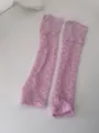 Pink lace leg warmers sweet cool style sheer mesh calf socks for women summer daily wear. - Pink