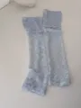 Light blue lace leg warmers sweet JK style cute calf socks summer fashion accessories. - Blue