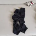 Dark grey knit leg warmers stirrup socks Y2K ribbed footless socks for daily wear - One Size / Carbon Gray
