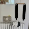 Scaldamuscoli con staffa in maglia stile chill coreano, accessori invernali morbidi e alla moda. - Taglia unica / Nero