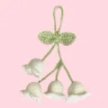 Handmade crochet lily of the valley keychain pendant bag charm cute car hanging accessory gift - 4 Flowers / White