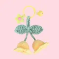 Handcrafted crochet lily flower keychain cute wool bag charm car accessory aesthetic gift - 2 Flowers with Keychain / Yellow