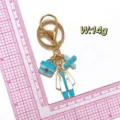 Cute medical doctor nurse theme keychain with enamel charms metal key ring accessory - Blue