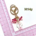 Medical theme keychain alloy doctor coat first aid kit bag keyring charm cute accessory gift - Pink