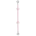 Colgante de teléfono de perlas rosas con lazos bonitos y anillos metálicos lindos. - Lazo de Perlas / Rosa
