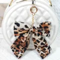 Leopardmuster Schleife Schlüsselanhänger Stoff Bändchen Taschenanhänger Auto Zubehör Deko - Stil 2