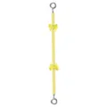 Primo piano dettagliato della catena per cellulare con perline gialle, fiocchi e anelli. - Fiocco Con Perline / Giallo