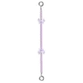 Dettaglio del cinturino per telefono in perle viola con fiocchi e anelli metallici. - Fiocco Con Perline / Lavanda