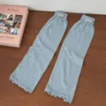 Light blue knit leg warmers solid color y2k aesthetic casual long socks fashion accessories - One Size / Blue