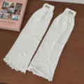 White knitted leg warmers Y2K aesthetic sweet cool style boot cuffs warm leg covers - One Size / White