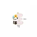 Cute panda letter E enamel pendant DIY alloy jewelry charm for necklace keychain bracelet - 5# Letter E