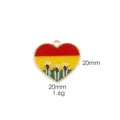 Detailweergave Juneteenth hart hanger, zinklegering panafrikaans thema sieraden accessoire. - 2# Hart & zwarte handpalm