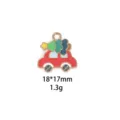 Kerstauto emaille bedel hangend detailoverzicht voor DIY armband ketting sieraden maken. - 1# Auto en boom