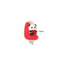Detail opname van de schattige emaille panda hart hanger, ideaal voor DIY sieraden en kettingen. - 2# Letter L
