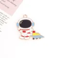 Cute astronaut metal enamel pendant charm DIY accessory for necklace earrings jewelry making. - 5# UFO Astronaut