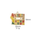 Metal enamel pendant charm detail view, Juneteenth themed design, alloy material. - 6# 1865 Fist