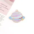 Planet pendant drip oil alloy accessories DIY necklace earrings jewelry making charm - 12# Purple Planet