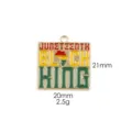 Juneteenth Black King metal enamel charm pendant for DIY necklace keychains accessories. - 12# Square BLACK
