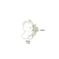 Cute white bear pendant DIY jewelry accessory, alloy enamel charm featuring blue heart candy. - 12# Proposing Bear