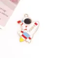 Astronaut rocket enamel pendant alloy DIY jewelry accessory for necklace and earrings. - 8# China Aerospace Astronaut