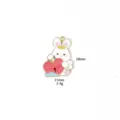 Close-up detail of the cute rabbit heart lock enamel pendant, ideal for DIY jewelry making. - 11# Love Key