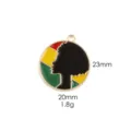 Exquisite Black History theme enamel metal pendant zinc alloy DIY jewelry accessory 23x20mm - 25# Circular Black Profile Head