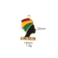 Juneteenth African American heritage metal enamel charm pendant for DIY jewelry making 22mm - 24# Profile Facing Right