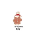 Christmas alloy Santa Claus enamel charm detail, DIY jewelry making accessory pendant. - 8# Gingerbread Man